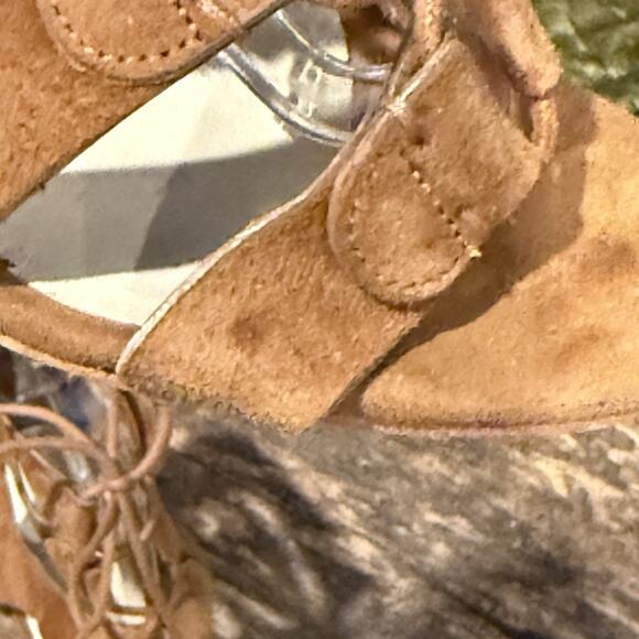 Marc Fisher Paradox Suede Lace-up Gladiator Block Heel Sandals Size 7.5M - Picture 10 of 12